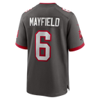 Silnrao TB.Buccaneers #6 Baker Mayfield Pewter Alternate Game Player Stitched Jerseys