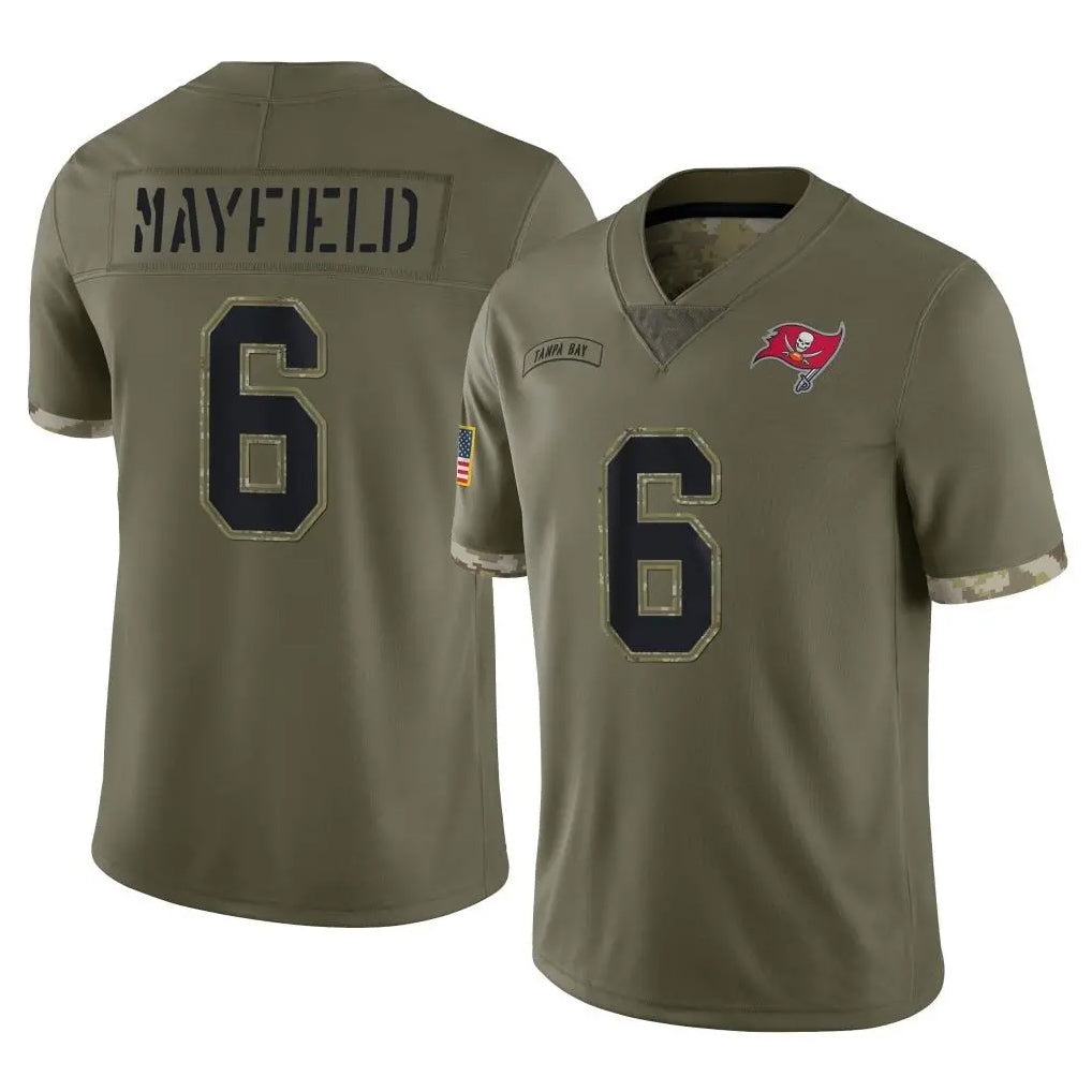 Silnrao TB.Buccaneers #6 Baker Mayfield Player Olive Salute To Service Stitched Jerseys
