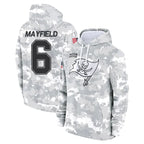 Silnrao TB.Buccaneers #6 Baker Mayfield Player Salute to Service Hoodies & T-Shirts Stitched Jerseys