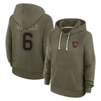 Silnrao TB.Buccaneers #6 Baker Mayfield Player Salute to Service Olive Hoodies Stitched Jerseys