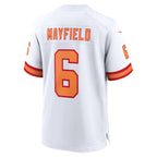 Silnrao TB.Buccaneers #6 Baker Mayfield Player White Home Game Stitched Jerseys