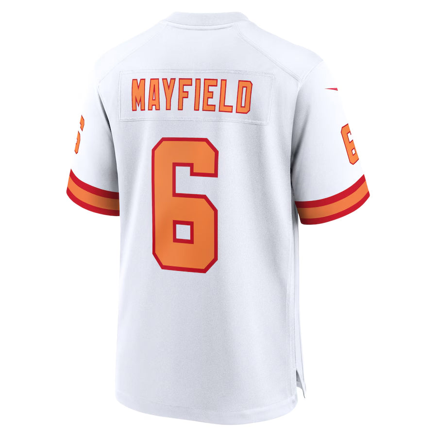 Silnrao TB.Buccaneers #6 Baker Mayfield Player White Home Game Stitched Jerseys