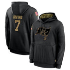 Silnrao TB.Buccaneers #7 Bucky Irving Player Black Salute to Service Hoodies Stitched Jerseys