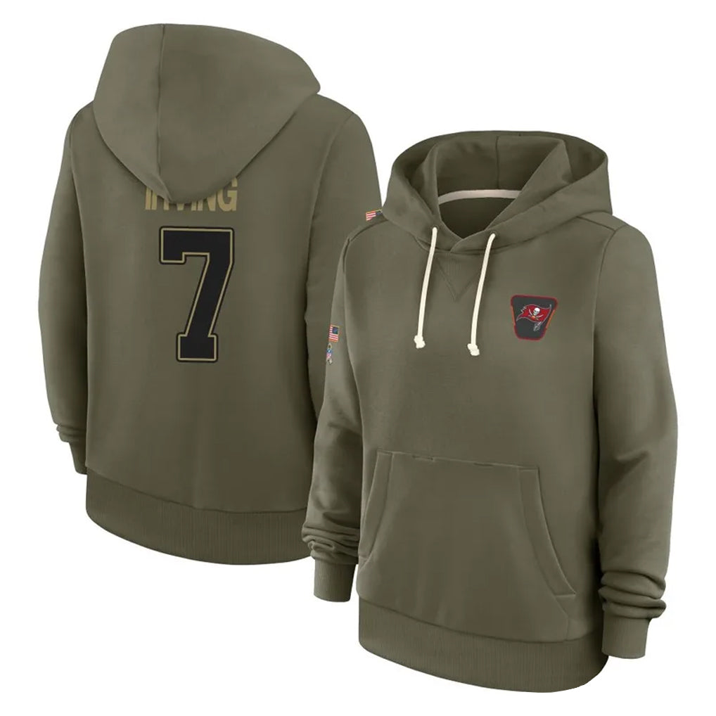 Silnrao TB.Buccaneers #7 Bucky Irving Player Olive Salute To Service Hoodies Stitched Jerseys