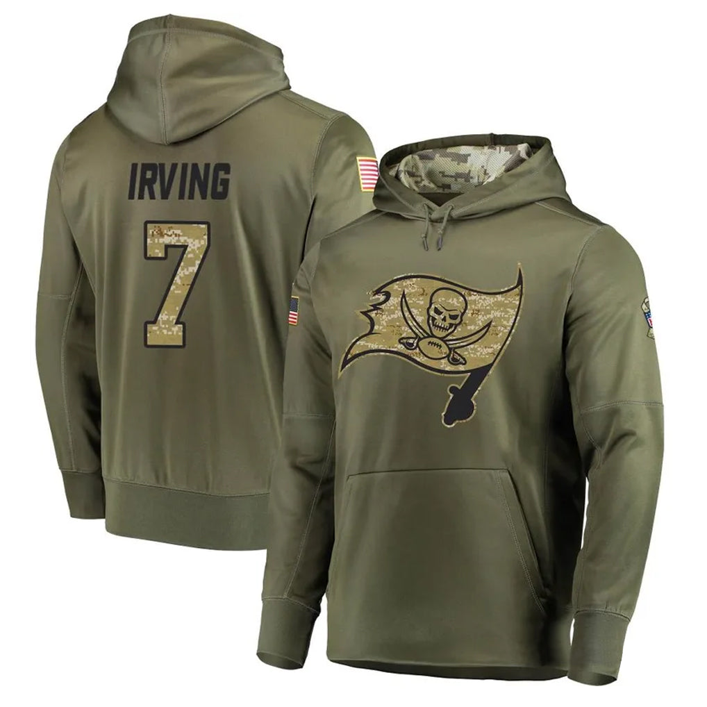 Silnrao TB.Buccaneers #7 Bucky Irving Player Olive Salute To Service Limited Hoodies Stitched Jerseys