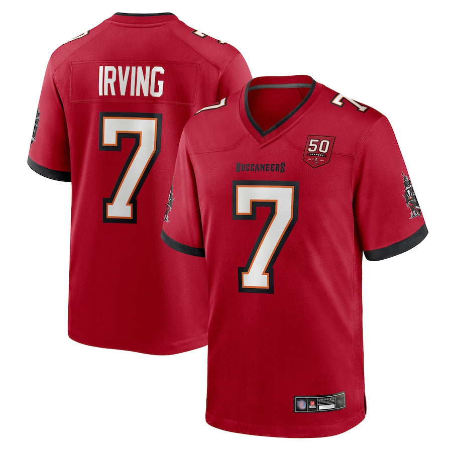Silnrao TB.Buccaneers #7 Bucky Irving Player Red 50th Anniversary Game Stitched Jerseys