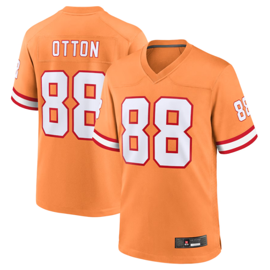 Silnrao TB.Buccaneers #88 Cade Otton Orange Throwback Game Jersey American Stitched Football Jerseys
