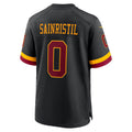 Silnrao W.Commanders #0 Mike Sainristil Black Hail Raiser Alternate Game Stitched Jerseys