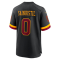 Silnrao W.Commanders #0 Mike Sainristil Black Hail Raiser Alternate Game Stitched Jerseys