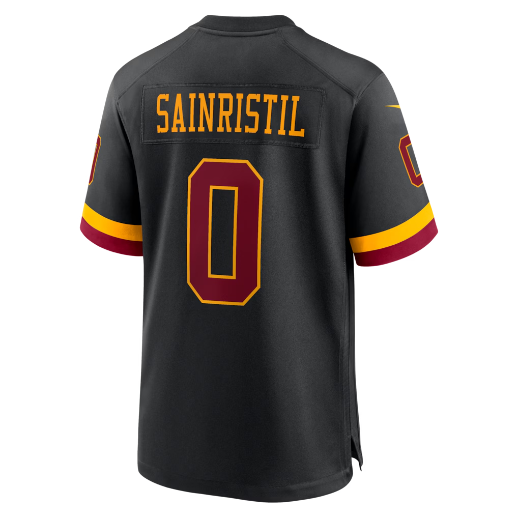 Silnrao W.Commanders #0 Mike Sainristil Black Hail Raiser Alternate Game Stitched Jerseys
