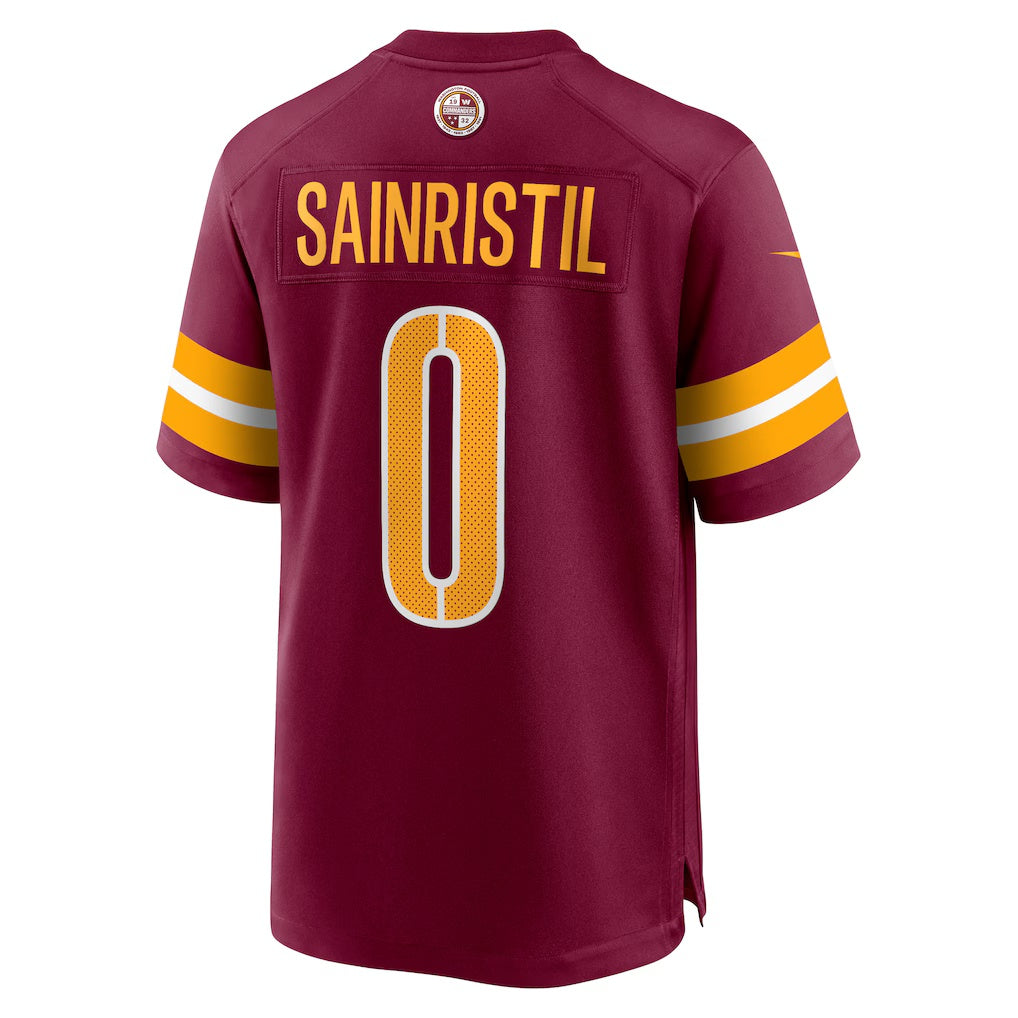 Silnrao W.Commanders #0 Mike Sainristil Burgundy Game Stitched Jerseys
