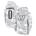 Silnrao W.Commanders #0 Mike Sainristil Player Arctic Camo Salute to Service Hoodies Stitched Jerseys