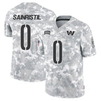 Silnrao W.Commanders #0 Mike Sainristil Player Arctic Camo Salute to Service Limited Stitched Jerseys