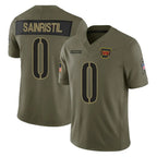 Silnrao W.Commanders #0 Mike Sainristil Player Olive Salute To Service Limited Stitched Jerseys