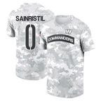 Silnrao W.Commanders #0 Mike Sainristil Player Salute to Service Hoodies T-Shirts Stitched Jerseys