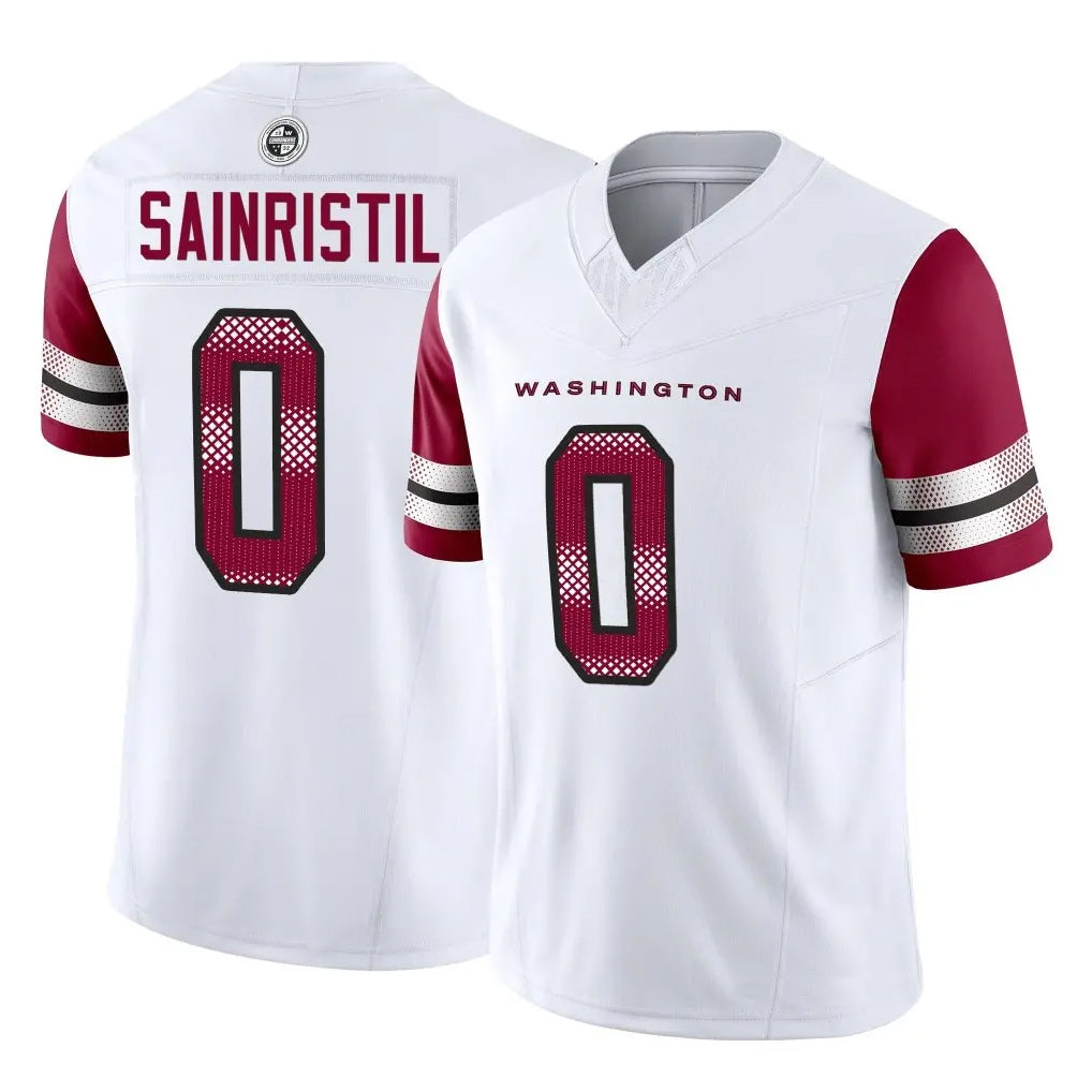 Silnrao W.Commanders #0 Mike Sainristil Player White Vapor F.U.S.E. Limited Stitched Jerseys