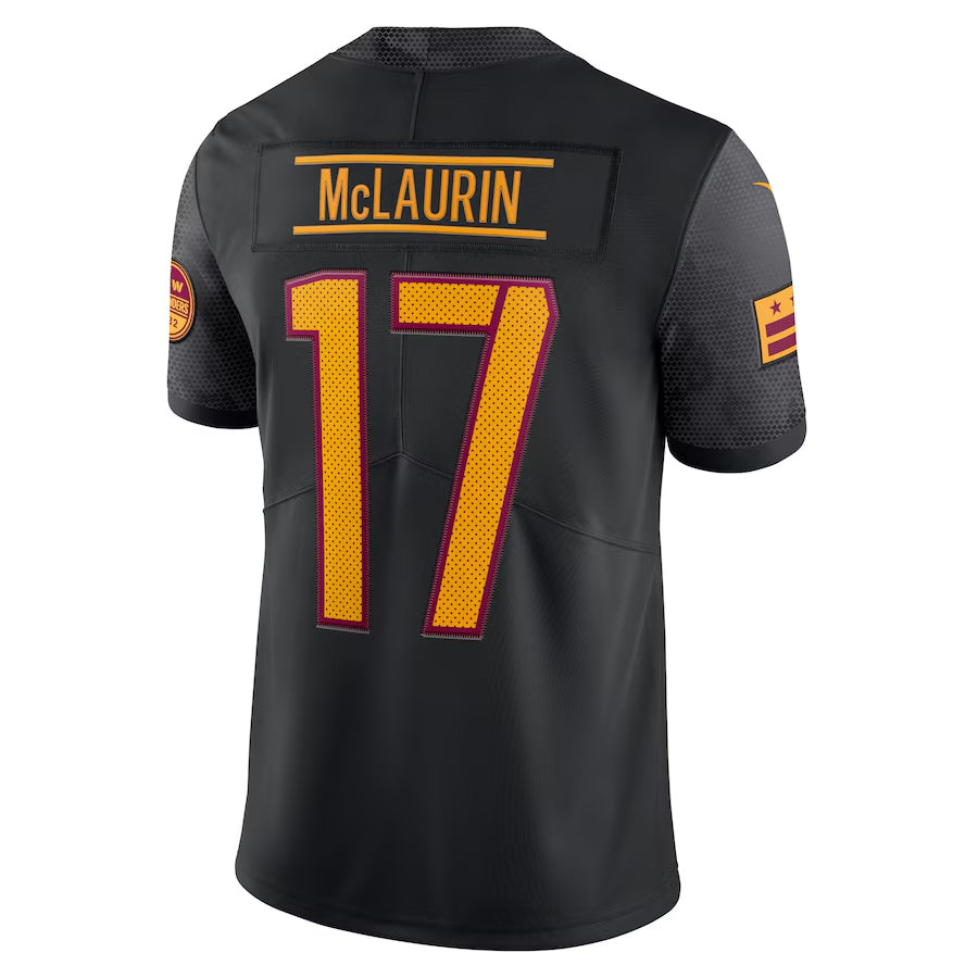 Silnrao W.Commanders #17 Terry McLaurin Player Black Vapor Limited Stitched Jerseys
