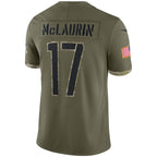 Silnrao W.Commanders #17 Terry McLaurin Player Olive Salute To Service Limited Stitched Jerseys