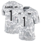 Silnrao W.Commanders #1 Deebo Samuel Sr Player Arctic Camo Salute to Service Limited Football Jerseys