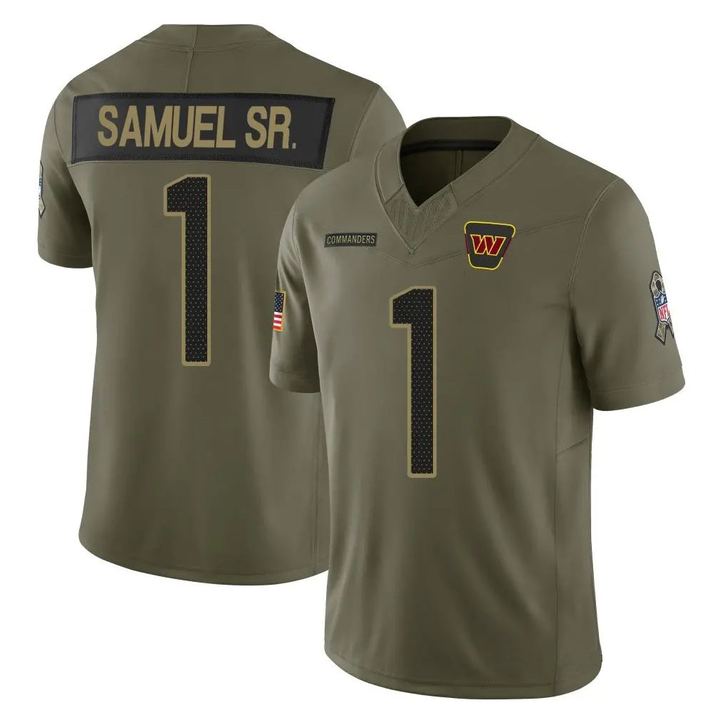Silnrao W.Commanders #1 Deebo Samuel Sr Player Olive Salute To Service Limited Stitched Jerseys