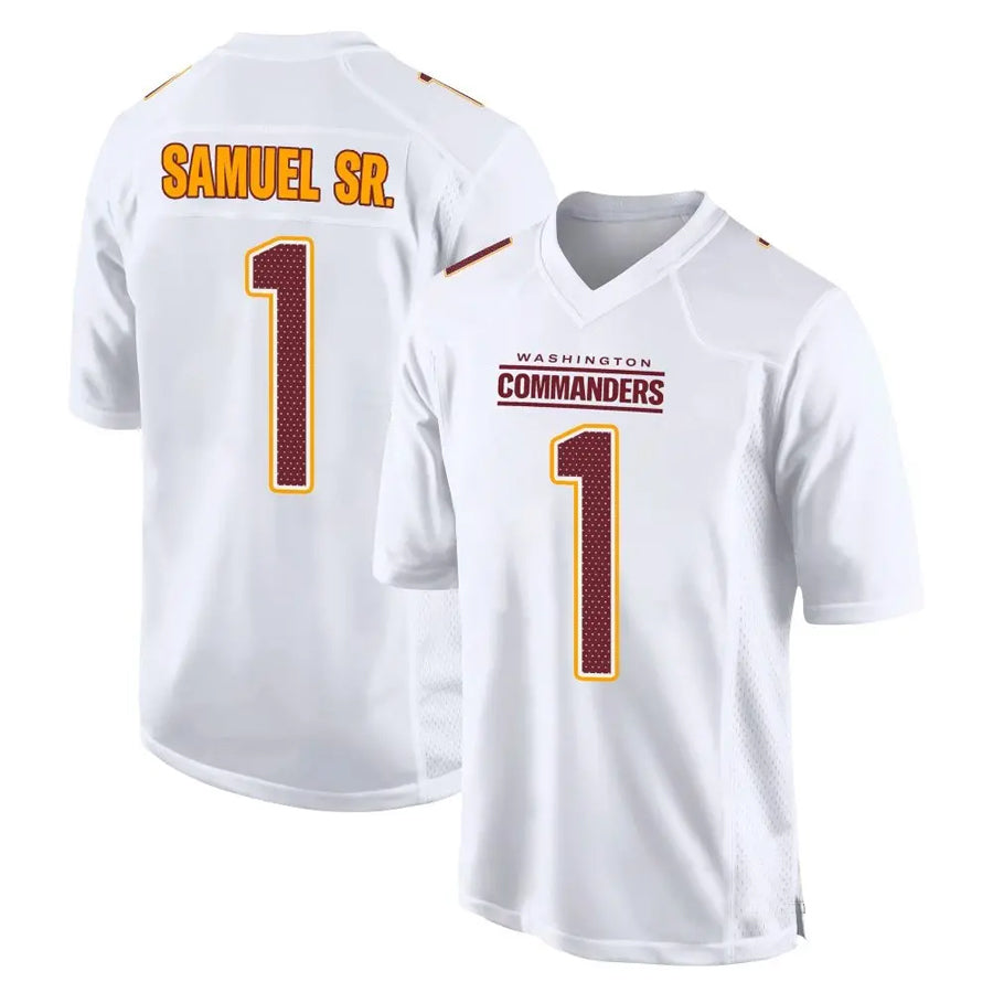 Silnrao W.Commanders #1 Deebo Samuel Sr Player Tundra White Fashion Game Stitched Jerseys