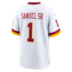 Silnrao W.Commanders #1 Deebo Samuel Sr Player White Game Stitched Jerseys