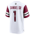 Silnrao W.Commanders #1 Deebo Samuel Sr Player White Home Game Stitched Jerseys