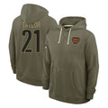Silnrao W.Commanders #21 Sean Taylor Player Olive Salute to Service Hoodies Stitched Jerseys