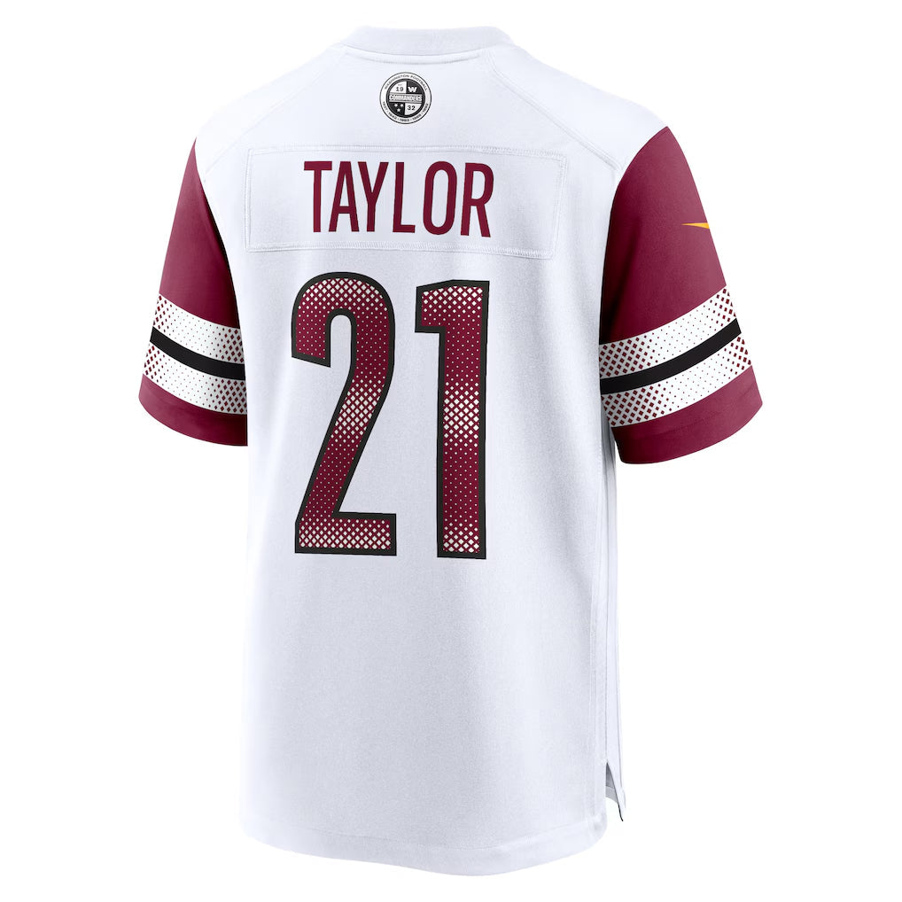 Silnrao W.Commanders #21 Sean Taylor Player White Home Game Stitched Jerseys
