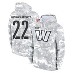 Silnrao W.Commanders #22 Jacory Croskey-Merritt Player Arctic Camo Salute to Service Hoodies Stitched Jerseys