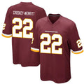 Silnrao W.Commanders #22 Jacory Croskey-Merritt Player Burgundy Game Stitched Jerseys
