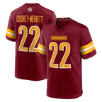 Silnrao W.Commanders #22 Jacory Croskey-Merritt Player Burgundy Home Game Stitched Jerseys