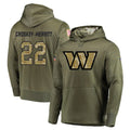 Silnrao W.Commanders #22 Jacory Croskey-Merritt Player Olive Salute to Service Limited Hoodies Stitched Jerseys