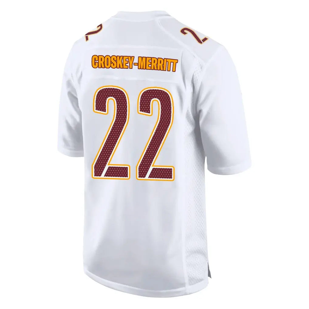 Silnrao W.Commanders #22 Jacory Croskey-Merritt Player White Tundra Fashion Game Stitched Jerseys