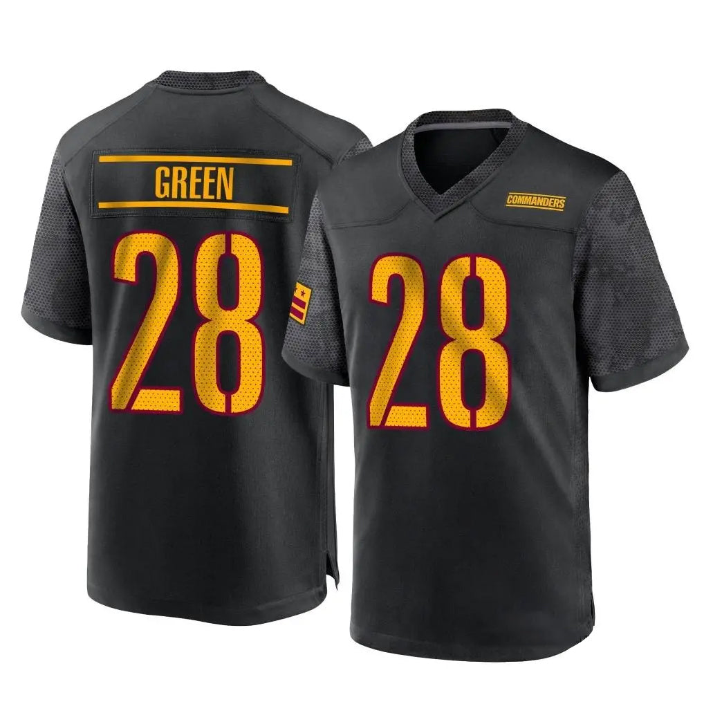 Silnrao W.Commanders #28 Darrell Green Player Black Home Game Stitched Jerseys