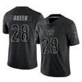 Silnrao W.Commanders #28 Darrell Green Player Black RFLCTV Limited Stitched Jerseys