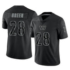 Silnrao W.Commanders #28 Darrell Green Player Black RFLCTV Limited Stitched Jerseys