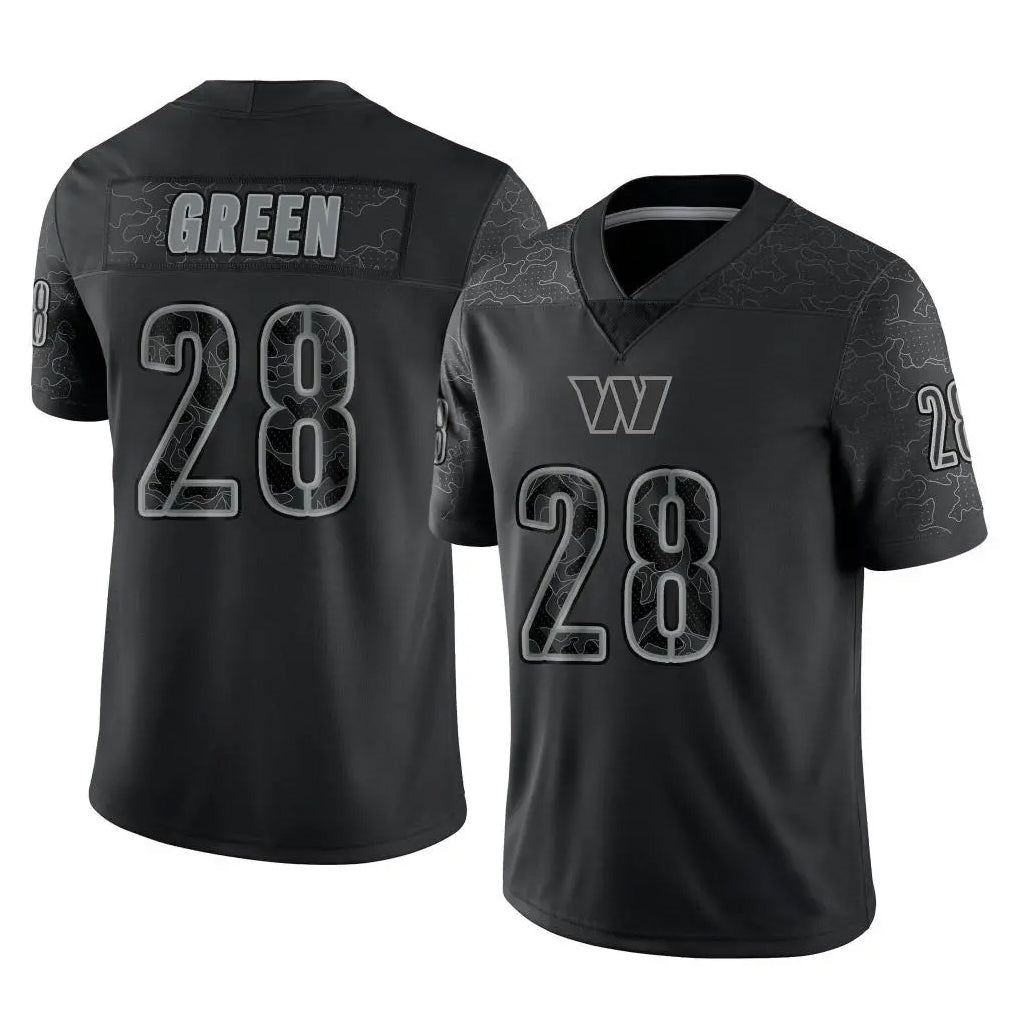 Silnrao W.Commanders #28 Darrell Green Player Black RFLCTV Limited Stitched Jerseys