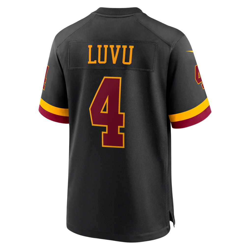 Silnrao W.Commanders #4 Frankie Luvu Black Hail Raiser Alternate Game Stitched Jerseys