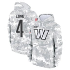 Silnrao W.Commanders #4 Frankie Luvu Player Arctic Camo Salute to Service Hoodies Stitched Jerseys