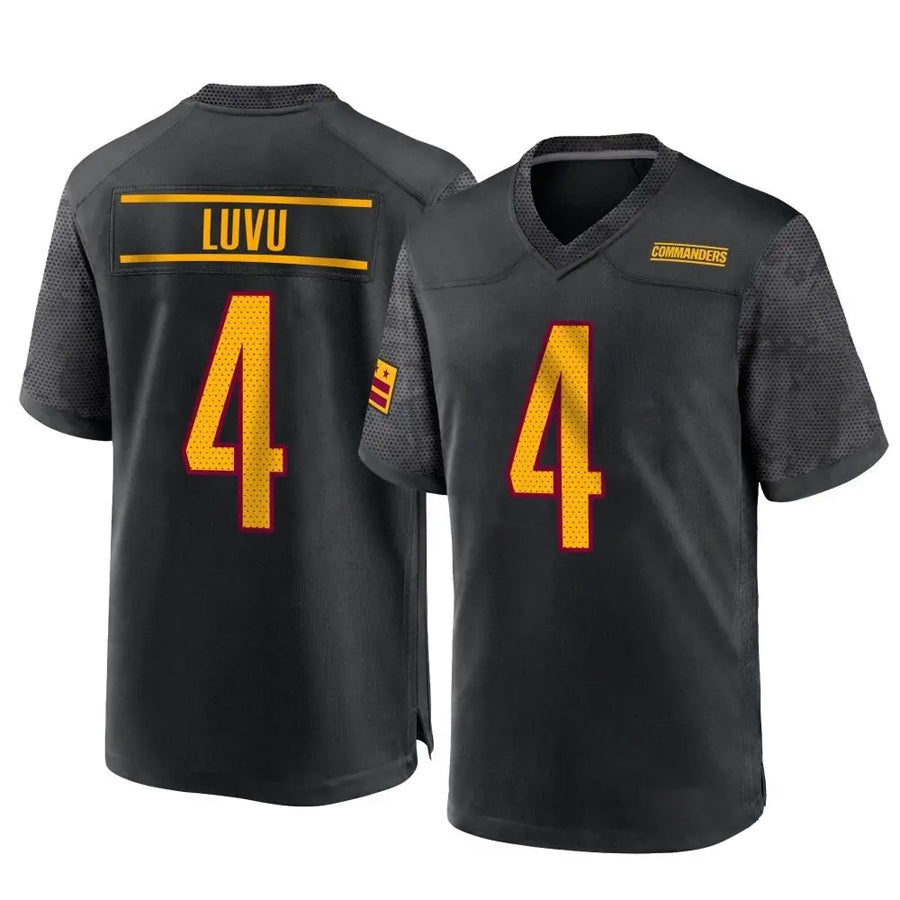 Silnrao W.Commanders #4 Frankie Luvu Player Black Home Game Stitched Jerseys