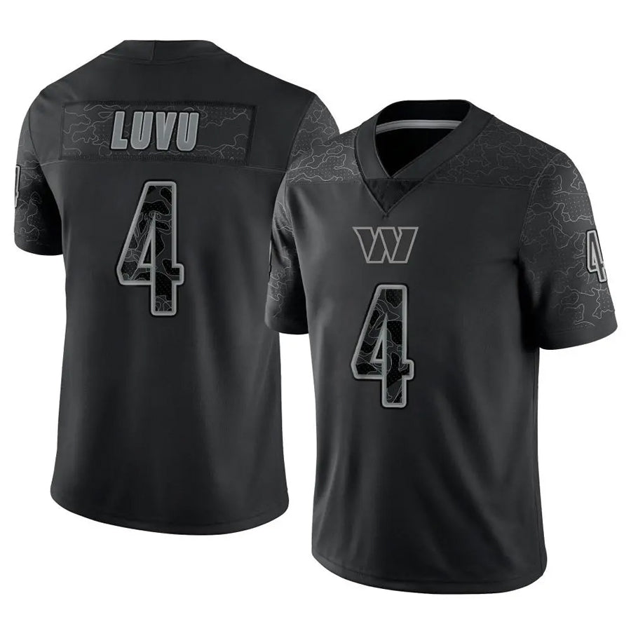 Silnrao W.Commanders #4 Frankie Luvu Player Black RFLCTV Limited Stitched Jerseys