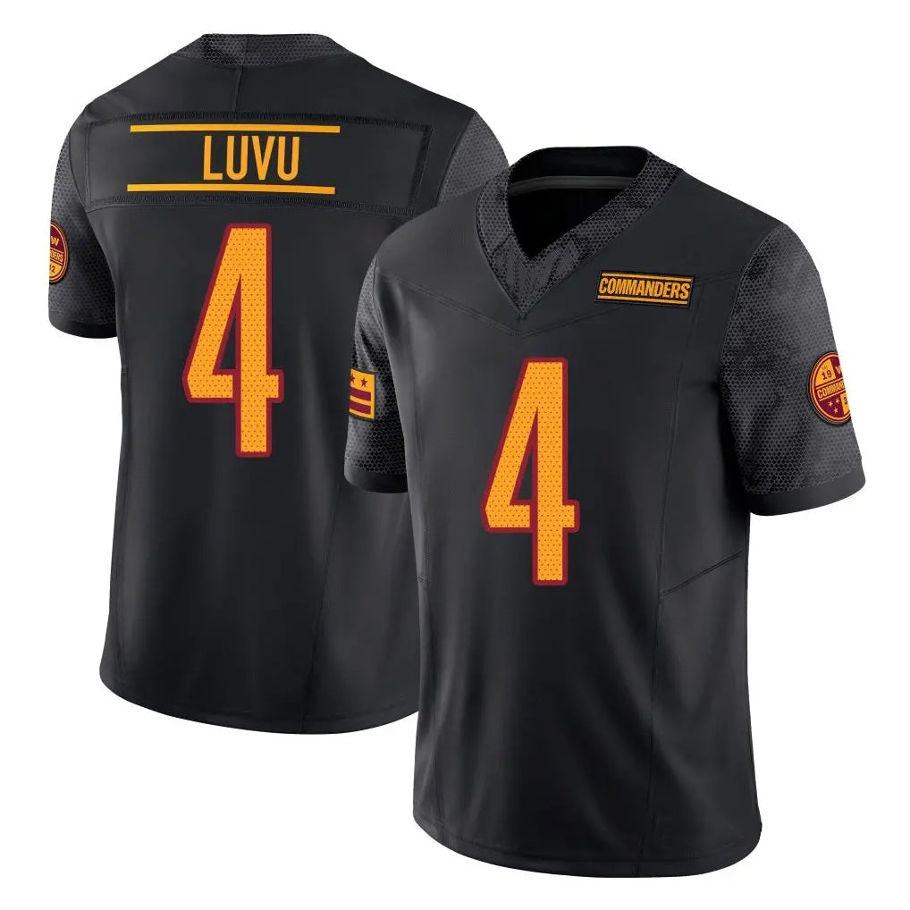 Silnrao W.Commanders #4 Frankie Luvu Player Black Vapor F.U.S.E. Limited Stitched Jerseys