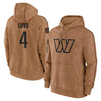 Silnrao W.Commanders #4 Frankie Luvu Player Brown Salute to Service Hoodies Stitched Jerseys