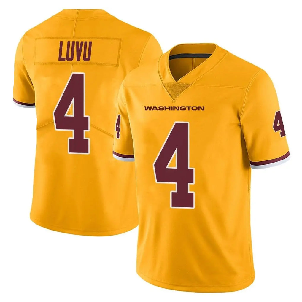 Silnrao W.Commanders #4 Frankie Luvu Player Gold Vapor Limited Stitched Jerseys