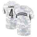 Silnrao W.Commanders #4 Frankie Luvu Player Arctic Camo Salute to Service Hoodies Stitched Jerseys
