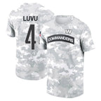Silnrao W.Commanders #4 Frankie Luvu Player Arctic Camo Salute to Service Hoodies Stitched Jerseys