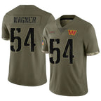 Silnrao W.Commanders #54 Bobby Wagner Player Olive Salute To Service Limited Stitched Jerseys