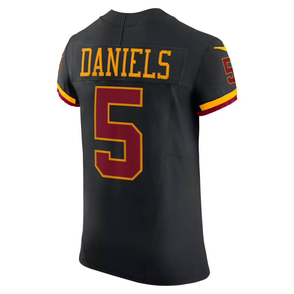 Silnrao W.Commanders #5 Jayden Daniels Black Alternate Vapor F.U.S.E. Elite Stitched Jerseys