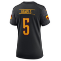 Silnrao W.Commanders #5 Jayden Daniels Black Game Player Jersey -American Stitched Jerseys